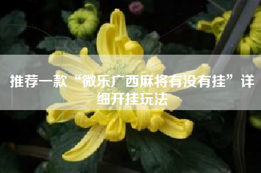 推荐一款“微乐广西麻将有没有挂”详细开挂玩法