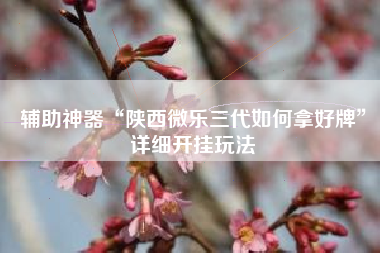 辅助神器“陕西微乐三代如何拿好牌”详细开挂玩法