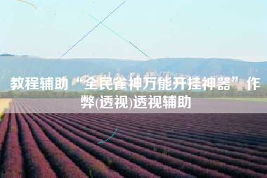 教程辅助“全民雀神万能开挂神器	”作弊(透视)透视辅助