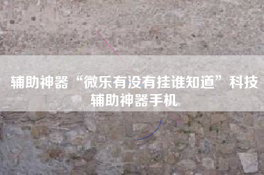 辅助神器“微乐有没有挂谁知道”科技辅助神器手机
