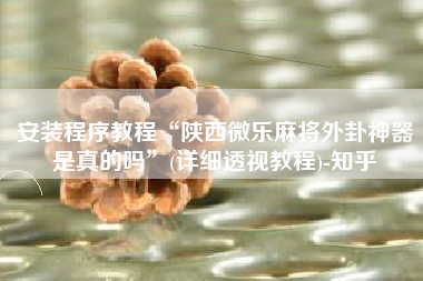 安装程序教程“陕西微乐麻将外卦神器是真的吗”(详细透视教程)-知乎