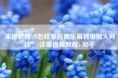 实操教程“怎样举报微乐麻将里别人开挂”(详细透视教程)-知乎