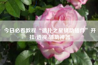 今日必看教程“德扑之星辅助插件	”开挂(透视)辅助神器