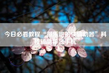 今日必看教程“微乐跑的快辅助器”科技辅助神器手机