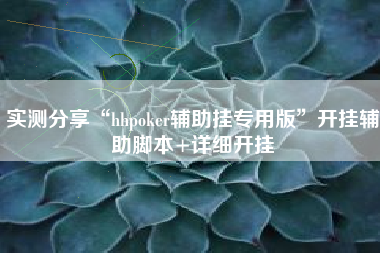 实测分享“hhpoker辅助挂专用版”开挂辅助脚本+详细开挂