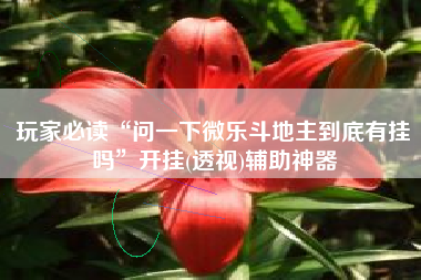 玩家必读“问一下微乐斗地主到底有挂吗”开挂(透视)辅助神器