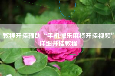 教程开挂辅助“手机微乐麻将开挂视频	”详细开挂教程