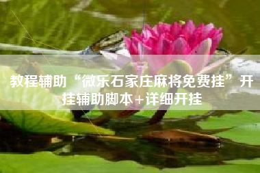 教程辅助“微乐石家庄麻将免费挂	”开挂辅助脚本+详细开挂