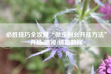 必胜技巧全攻略“微乐刨幺开挂方法	”开挂(透视)辅助教程