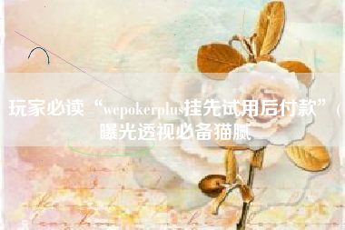 玩家必读“wepokerplus挂先试用后付款”(曝光透视必备猫腻