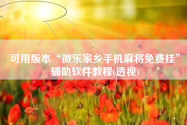 可用版本“微乐家乡手机麻将免费挂	”辅助软件教程(透视)