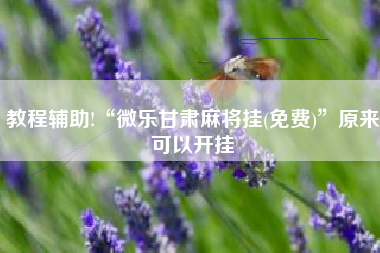 教程辅助!“微乐甘肃麻将挂(免费)	”原来可以开挂