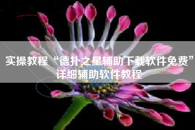 实操教程“德扑之星辅助下载软件免费”详细辅助软件教程