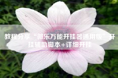 教程分享“微乐万能开挂器通用版”开挂辅助脚本+详细开挂