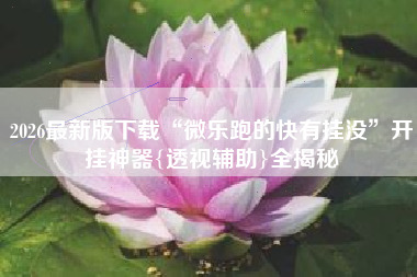 2026最新版下载“微乐跑的快有挂没”开挂神器{透视辅助}全揭秘