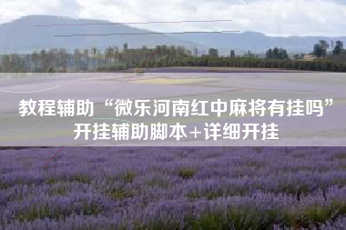 教程辅助“微乐河南红中麻将有挂吗	”开挂辅助脚本+详细开挂