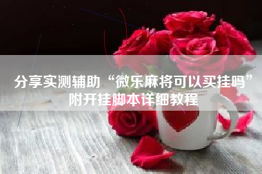 分享实测辅助“微乐麻将可以买挂吗”附开挂脚本详细教程