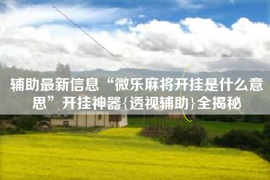 辅助最新信息“微乐麻将开挂是什么意思”开挂神器{透视辅助}全揭秘