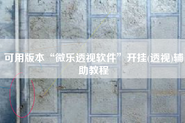 可用版本“微乐透视软件”开挂(透视)辅助教程