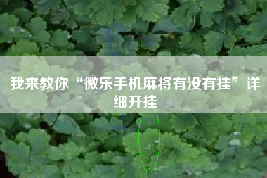 我来教你“微乐手机麻将有没有挂	”详细开挂