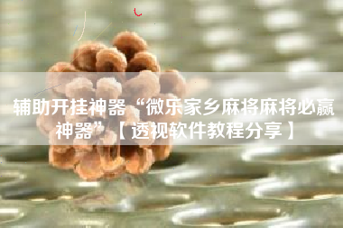 辅助开挂神器“微乐家乡麻将麻将必赢神器”【透视软件教程分享】