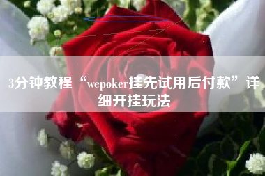3分钟教程“wepoker挂先试用后付款	”详细开挂玩法
