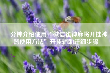 一分钟介绍使用“微信雀神麻将开挂神器使用方法”开挂辅助详细步骤