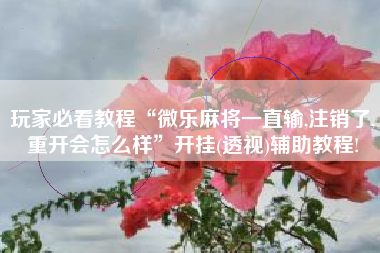 玩家必看教程“微乐麻将一直输,注销了,重开会怎么样”开挂(透视)辅助教程!