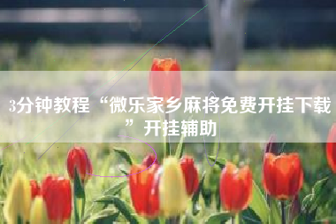 3分钟教程“微乐家乡麻将免费开挂下载	”开挂辅助