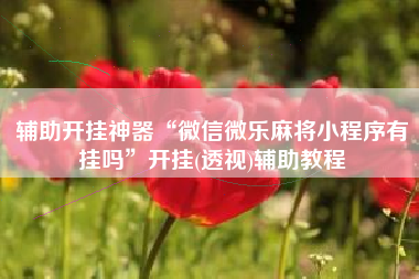 辅助开挂神器“微信微乐麻将小程序有挂吗	”开挂(透视)辅助教程