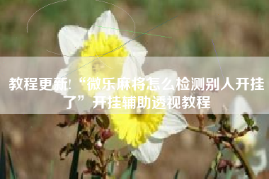 教程更新!“微乐麻将怎么检测别人开挂了”开挂辅助透视教程