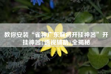 教你安装“雀神广东麻将开挂神器”开挂神器{透视辅助}全揭秘