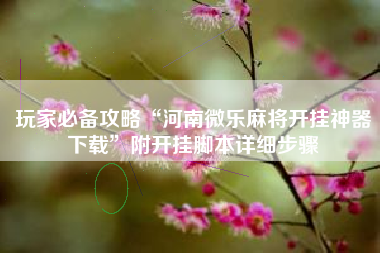 玩家必备攻略“河南微乐麻将开挂神器下载”附开挂脚本详细步骤