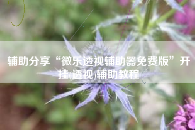 辅助分享“微乐透视辅助器免费版	”开挂(透视)辅助教程