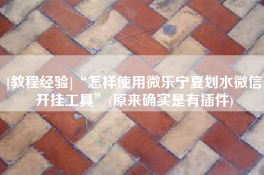 [教程经验]“怎样使用微乐宁夏划水微信开挂工具”(原来确实是有插件)