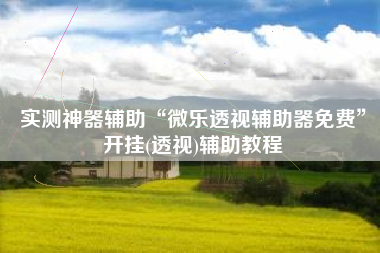 实测神器辅助“微乐透视辅助器免费	”开挂(透视)辅助教程