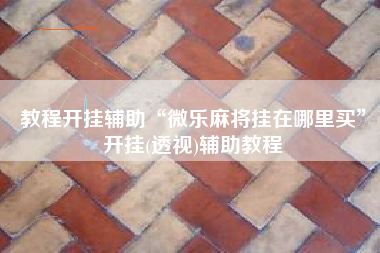 教程开挂辅助“微乐麻将挂在哪里买	”开挂(透视)辅助教程