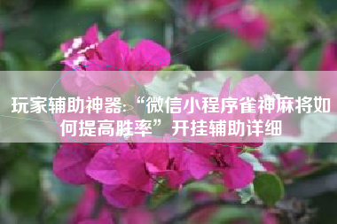 玩家辅助神器:“微信小程序雀神麻将如何提高胜率”开挂辅助详细