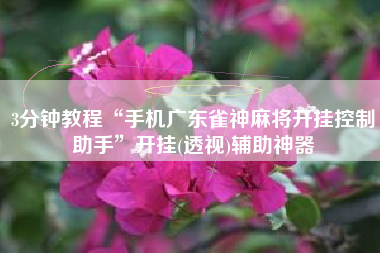 3分钟教程“手机广东雀神麻将开挂控制助手”开挂(透视)辅助神器