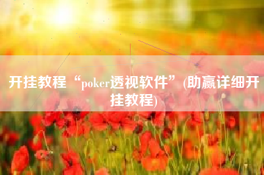 开挂教程“poker透视软件”(助赢详细开挂教程)