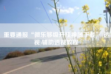 重要通报“微乐够级开挂神器下载”(透视)辅助透视教程