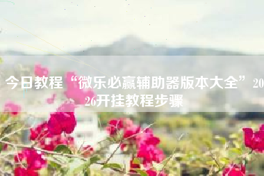 今日教程“微乐必赢辅助器版本大全	”2026开挂教程步骤