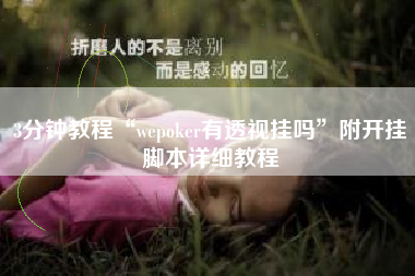 3分钟教程“wepoker有透视挂吗”附开挂脚本详细教程