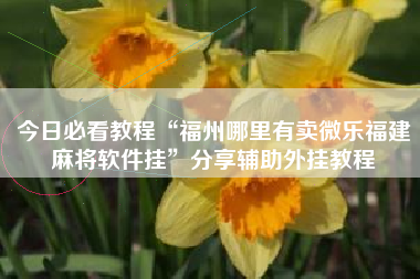 今日必看教程“福州哪里有卖微乐福建麻将软件挂”分享辅助外挂教程