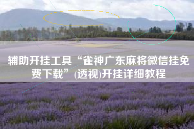 辅助开挂工具“雀神广东麻将微信挂免费下载	”(透视)开挂详细教程