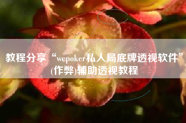教程分享“wepoker私人局底牌透视软件	”(作弊)辅助透视教程