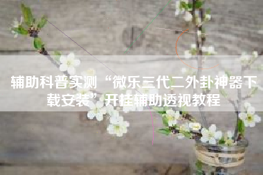 辅助科普实测“微乐三代二外卦神器下载安装	”开挂辅助透视教程