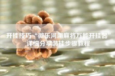 开挂技巧“微乐河南麻将万能开挂器”详细分享装挂步骤教程