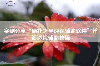 实测分享“德扑之星透视辅助软件	”详细透视辅助教程