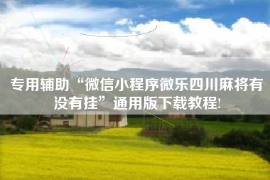 专用辅助“微信小程序微乐四川麻将有没有挂	”通用版下载教程!